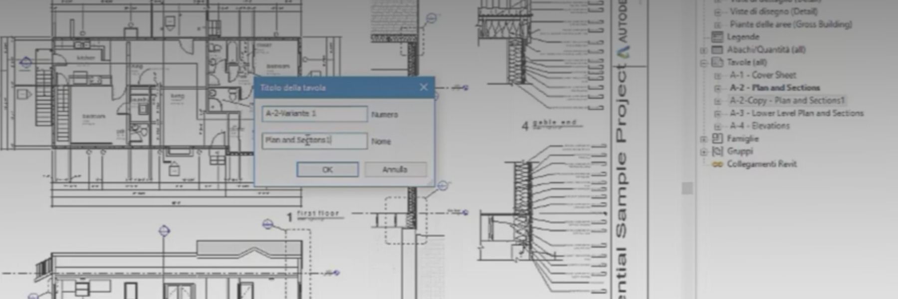 Autodesk Revit e Duplicazione Tavole