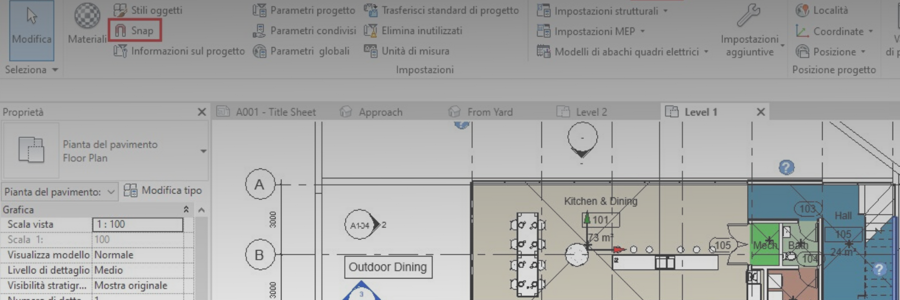 Gli SNAP in Autodesk Revit