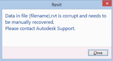 Data in file .rvt is corrupt