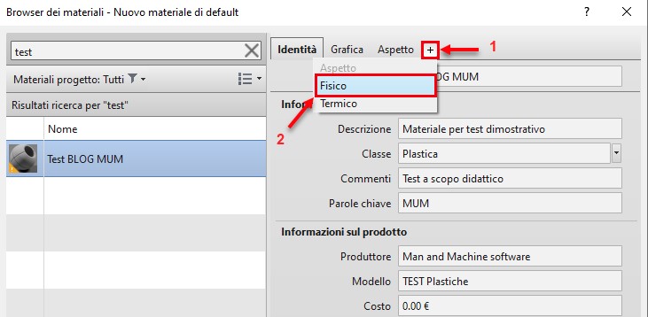 Aggiunta Materiali sugli Oggetti Revit - Fisico