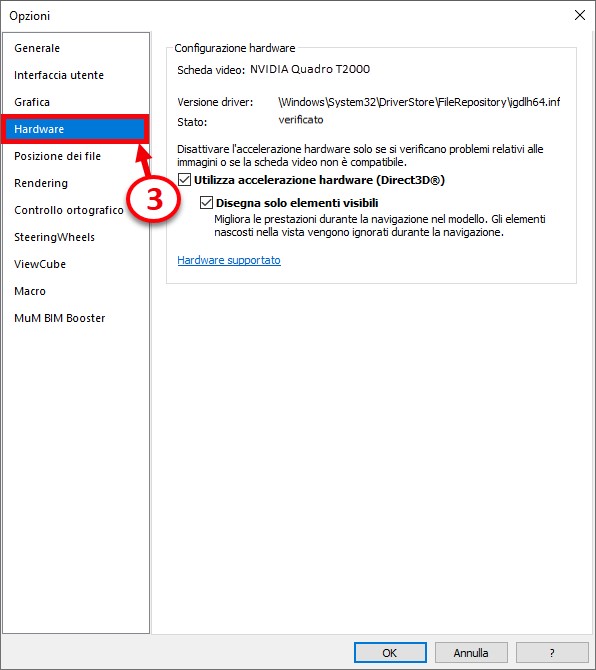 2 Ottimizzazione Scheda Video di Revit Hardware