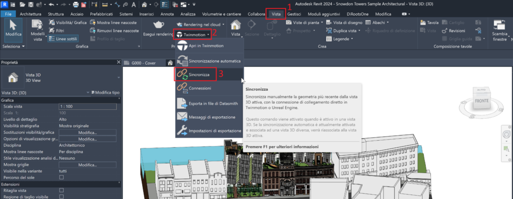 Twinmotion per Autodesk Revit Sincronizzazione