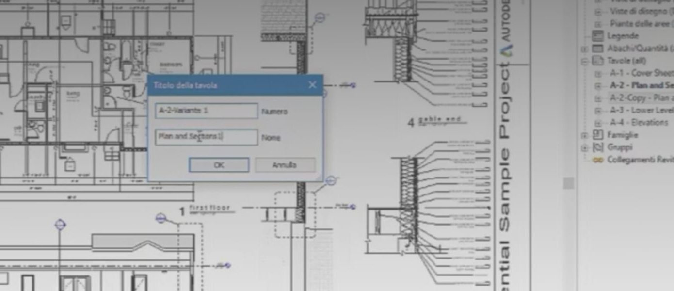 Autodesk Revit e Duplicazione Tavole