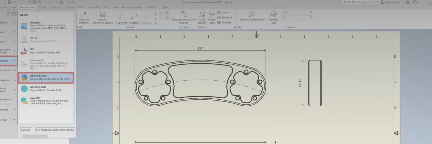 File Inventor DWG o File Inventor IDW