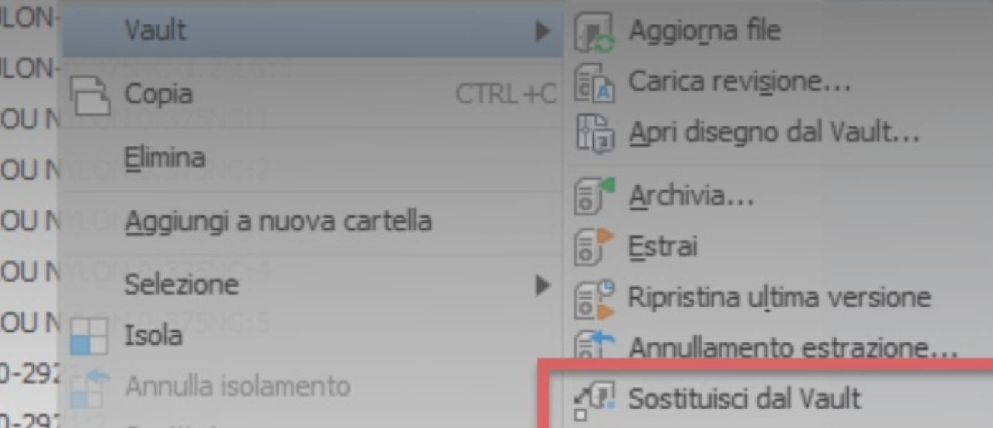 Sostituisci dal Vault