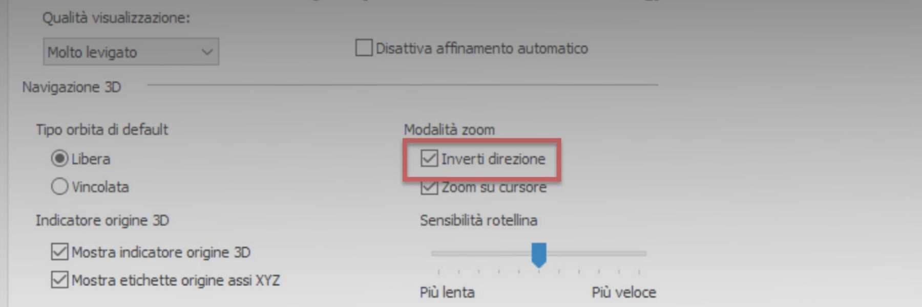 Come Invertire lo Zoom in Inventor