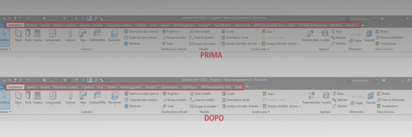 Personalizzare la Barra Multifunzione di Revit