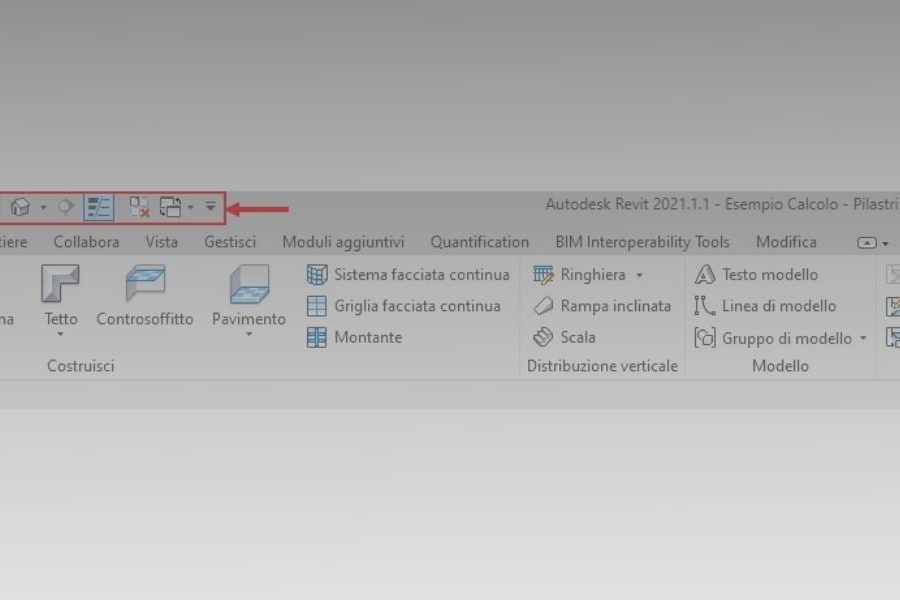 Barra di Accesso Rapido in Revit